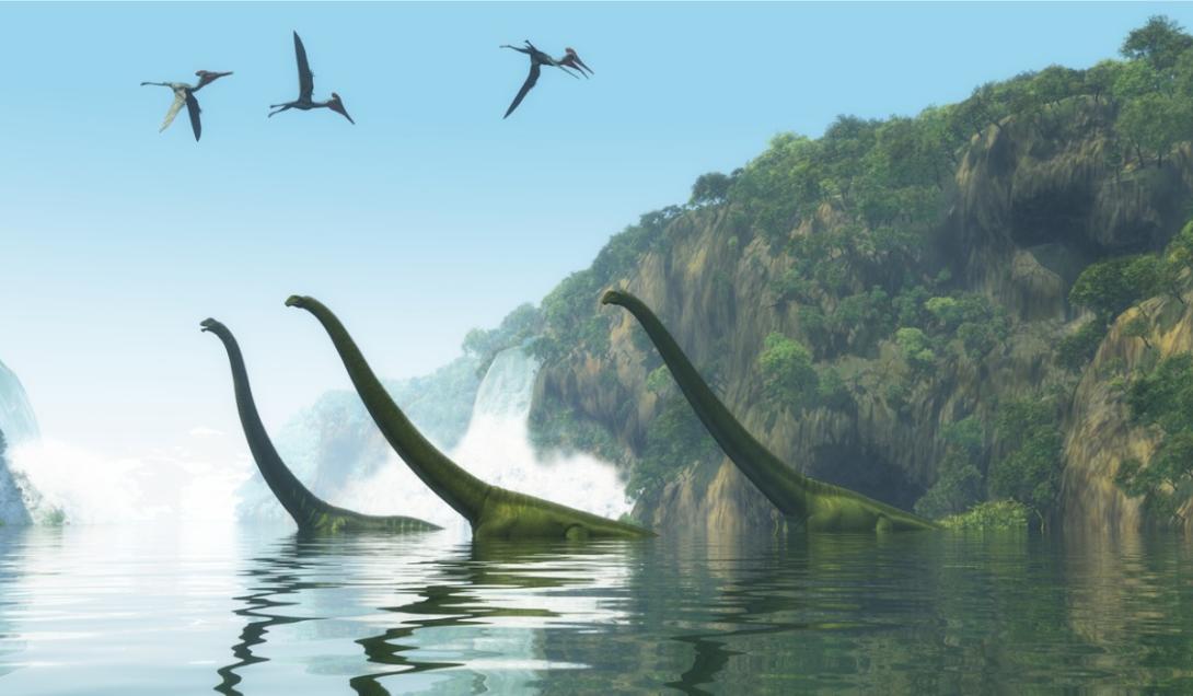 Desentierran el esqueleto de un dinosaurio gigante conectado desde la cabeza hasta la cola-0